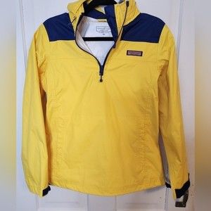 Vineyard Vines Women’s Yellow & Navy Windbreaker Pullover Jacket